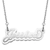 Stainless Steel Name on Translucent Plaque necklace sold by Limoges Jewelry