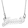 Stainless Steel Name on Translucent Plaque necklace sold by Limoges Jewelry