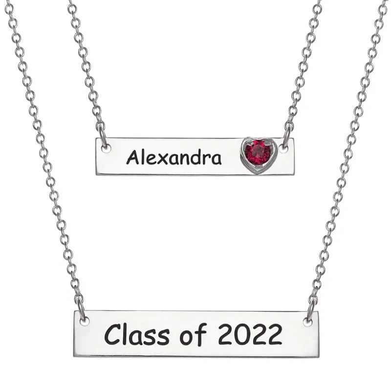Sterling Silver Layered Graduation Necklace sold by Limoges Jewelry