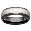 Black Titanium Two-Tone Beveled Engraved Band sold by Limoges Jewelry