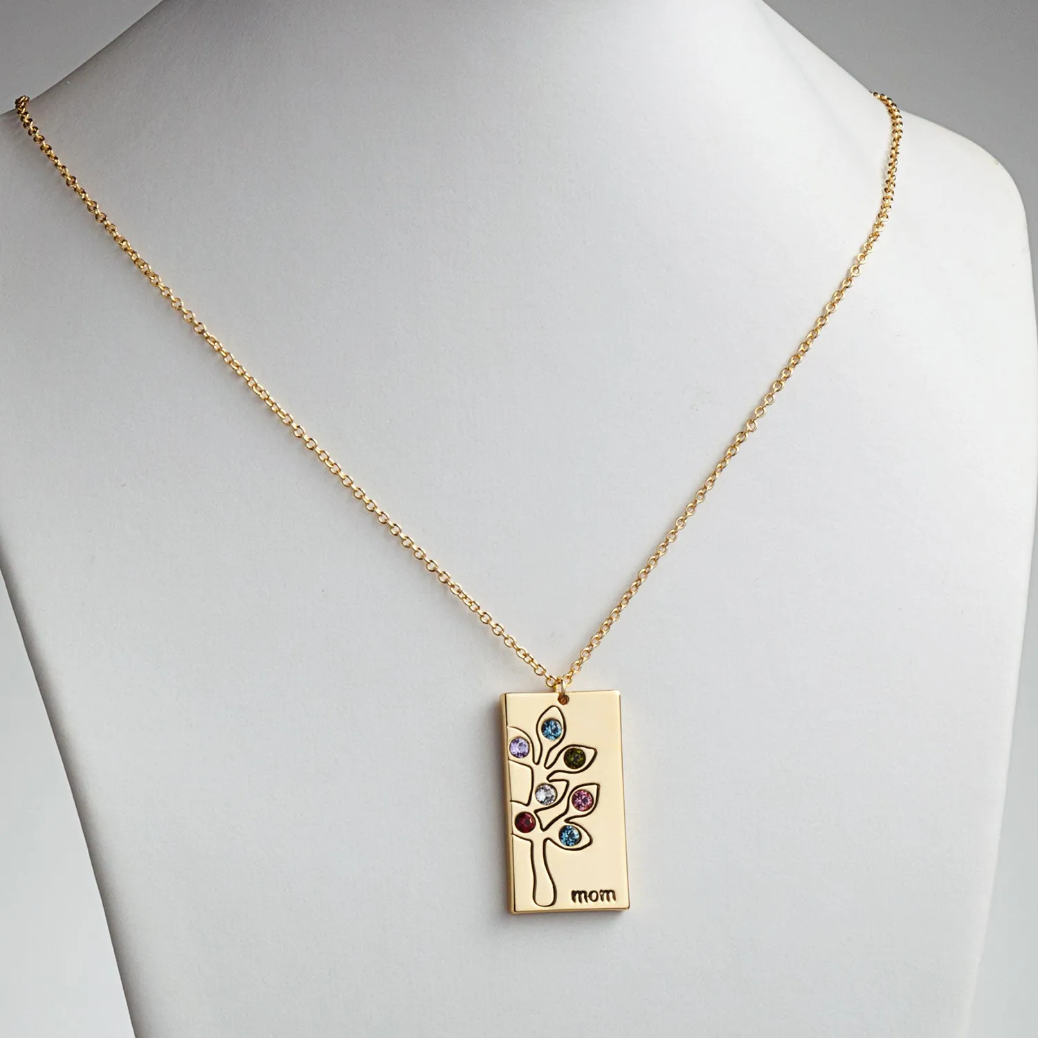 Birthstone Family Tree Mom Necklace sold by Limoges Jewelry product image thumbnail 2