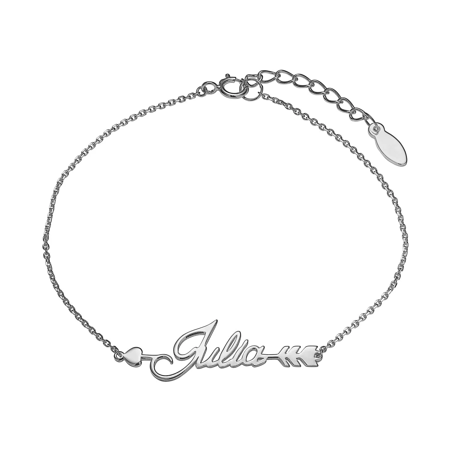 Sterling Silver Script Name Arrow Bracelet sold by Limoges Jewelry