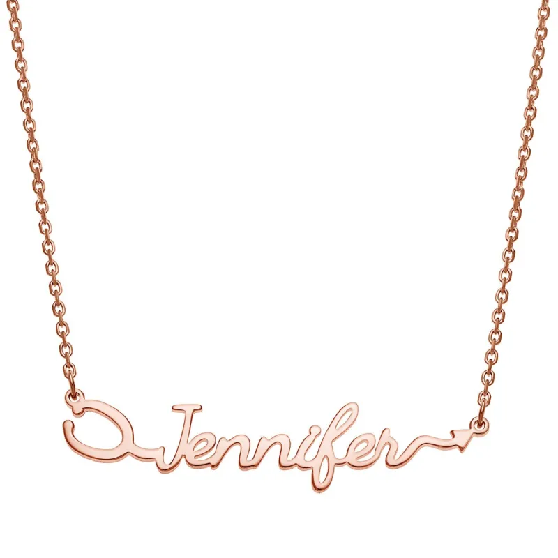 14K Rose Gold over Sterling Script Name with Stethoscope Necklace sold by Limoges Jewelry
