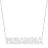 Sterling Silver Uppercase Name with Cutout Hearts Plaque Necklace sold by Limoges Jewelry