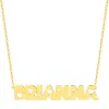 Sterling Silver Uppercase Name with Cutout Hearts Plaque Necklace sold by Limoges Jewelry