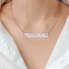 Sterling Silver Uppercase Name with Cutout Hearts Plaque Necklace sold by Limoges Jewelry