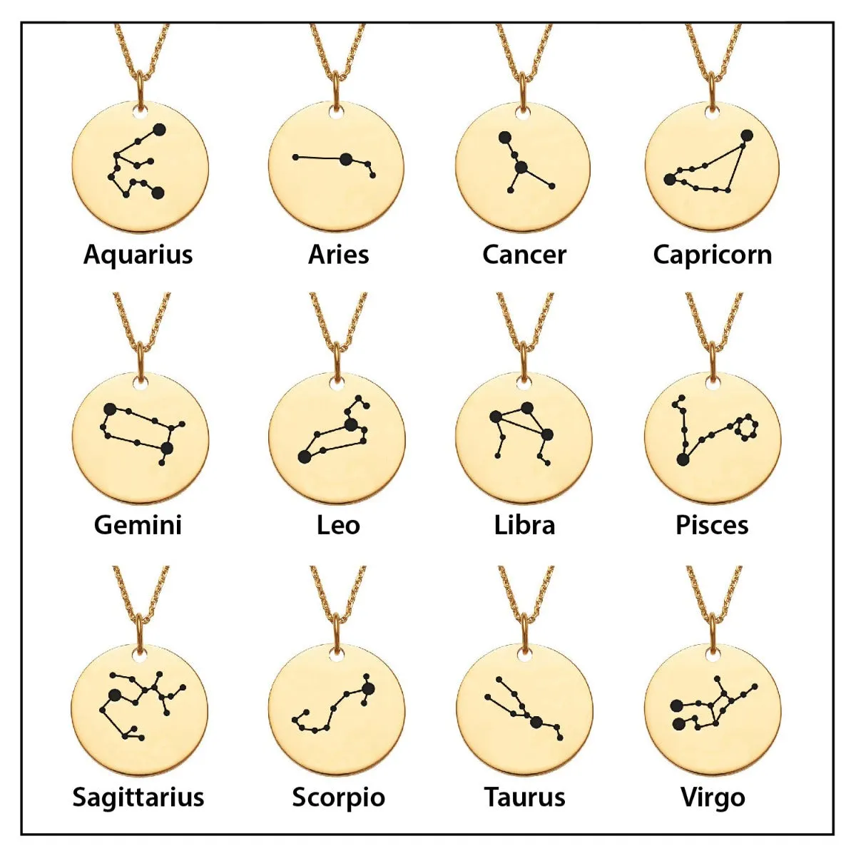 14K Gold Plated Constellation Name Necklace with Zodiac Sign sold by Limoges Jewelry product image thumbnail 4