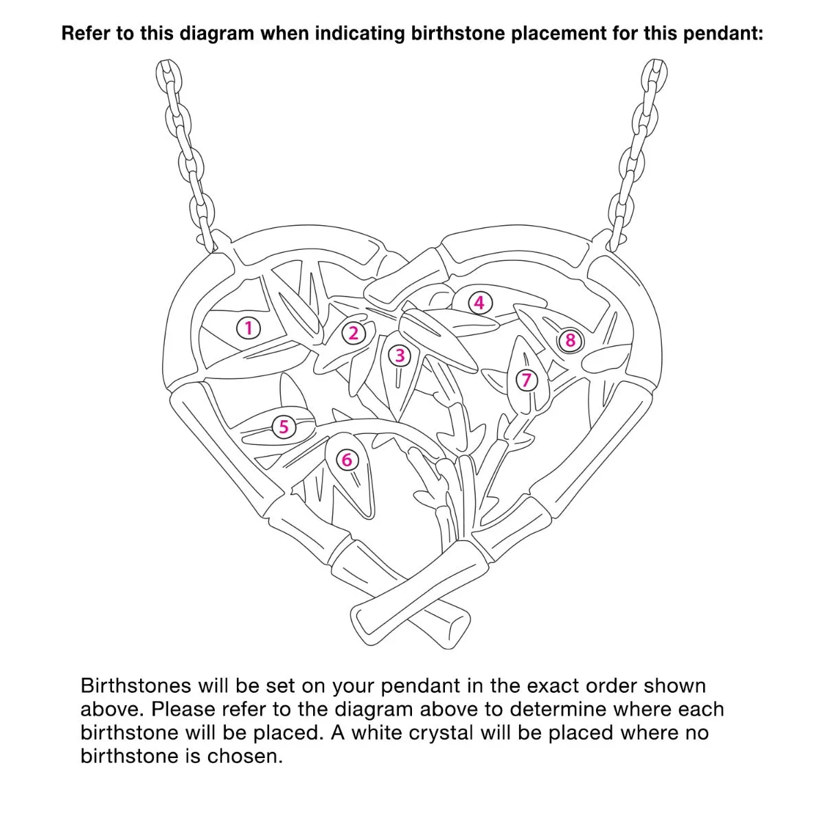 Bamboo Heart with Birthstone Branches Necklace sold by Limoges Jewelry product image thumbnail 5