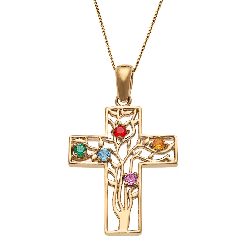 14K Gold over Sterling Filigree Family Cross Pendant sold by Limoges Jewelry
