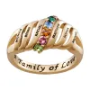 Gold Over Sterling Family Name and Birthstone Ring sold by Limoges Jewelry
