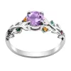 Sterling Silver Mother's Family Flower Birthstone Ring sold by Limoges Jewelry