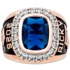 Men's 14K Rose Gold Plated CZ Encrusted Traditional Personalized Class Ring sold by Limoges Jewelry