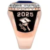 Men's 14K Rose Gold Plated CZ Encrusted Traditional Personalized Class Ring sold by Limoges Jewelry
