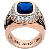 Men's 14K Rose Gold Plated CZ Encrusted Traditional Personalized Class Ring sold by Limoges Jewelry