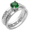 Ladies' Sterling Silver Class Ring with Jacket and CZ Accents sold by Limoges Jewelry