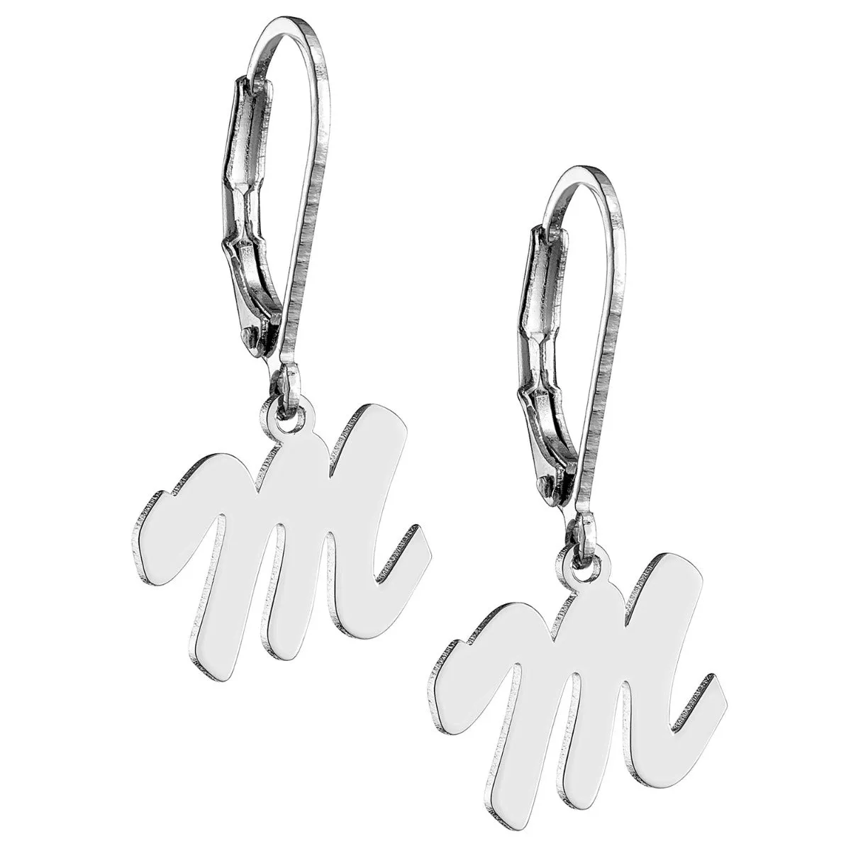 Dainty Silver Plated Initial Earrings sold by Limoges Jewelry product image thumbnail 3