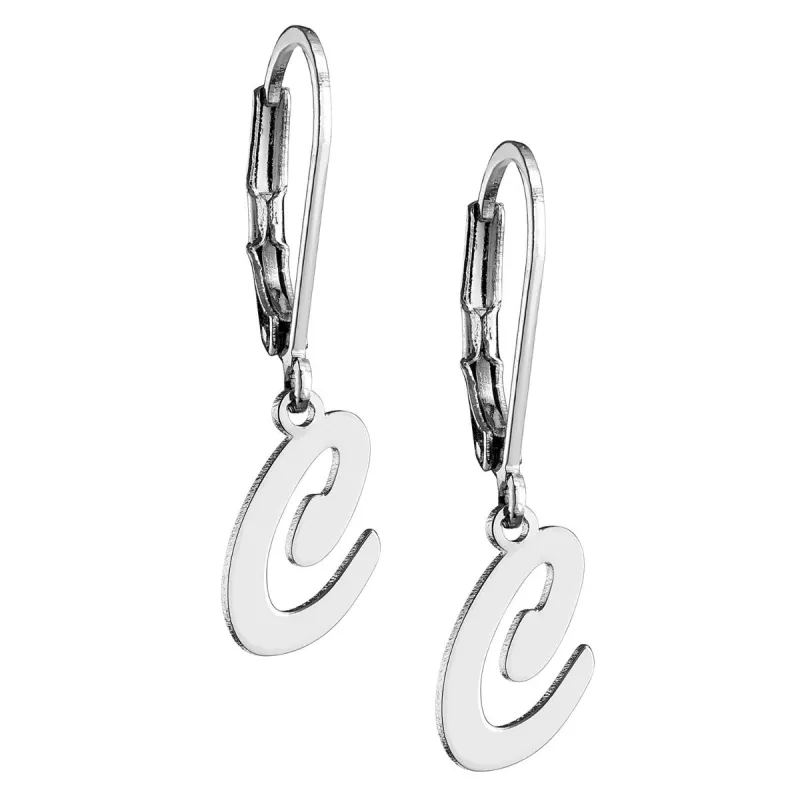 Dainty Silver Plated Initial Earrings sold by Limoges Jewelry