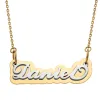 Silver Stainless Steel Name on Mirrored Gold Plaque Necklace sold by Limoges Jewelry