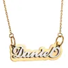Silver Stainless Steel Name on Mirrored Gold Plaque Necklace sold by Limoges Jewelry