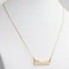 Silver Stainless Steel Name on Mirrored Gold Plaque Necklace sold by Limoges Jewelry