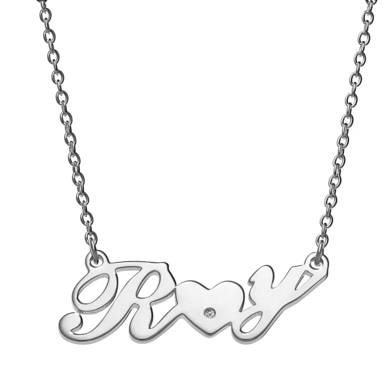 Sterling Silver Couple's Initials with Heart sold by Limoges Jewelry