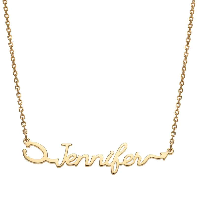 14K Gold over Sterling Script Name with Stethoscope Necklace sold by Limoges Jewelry