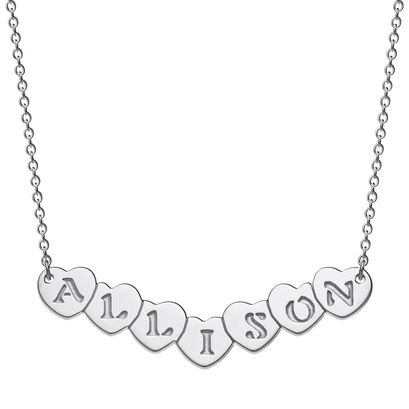 Sterling Silver Personalized Heart Name Necklace sold by Limoges Jewelry