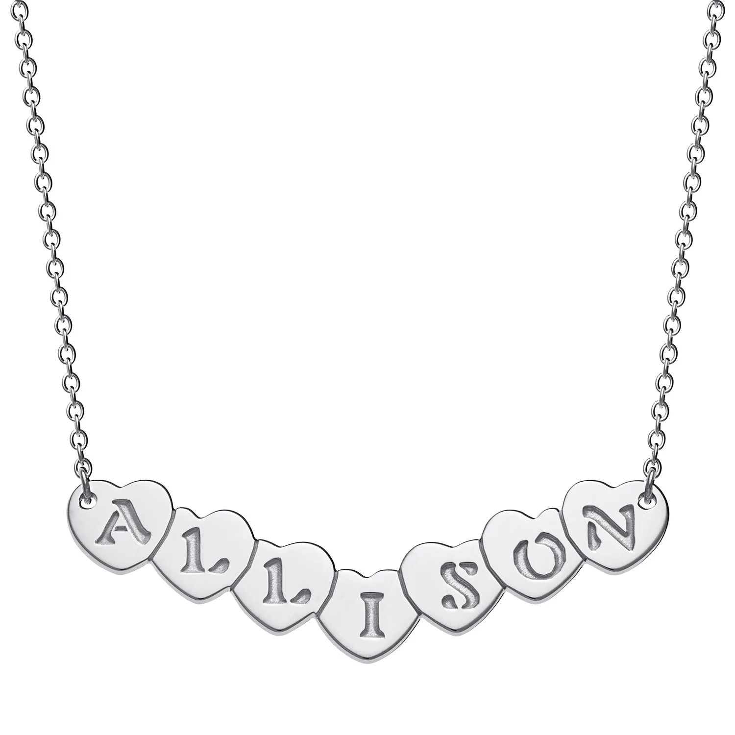 Sterling Silver Personalized Heart Name Necklace sold by Limoges Jewelry