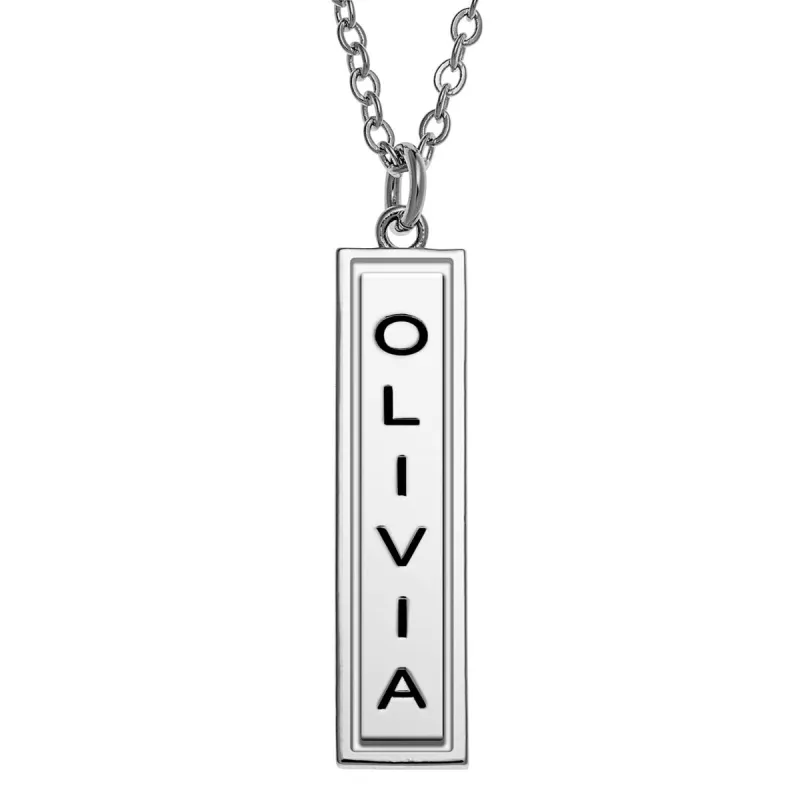 Silver Plated Zodiac Bar Pendant sold by Limoges Jewelry
