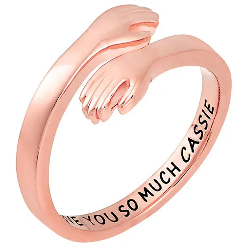 14K Rose Gold Plated Personalized Hug Ring sold by Limoges Jewelry product image thumbnail 2