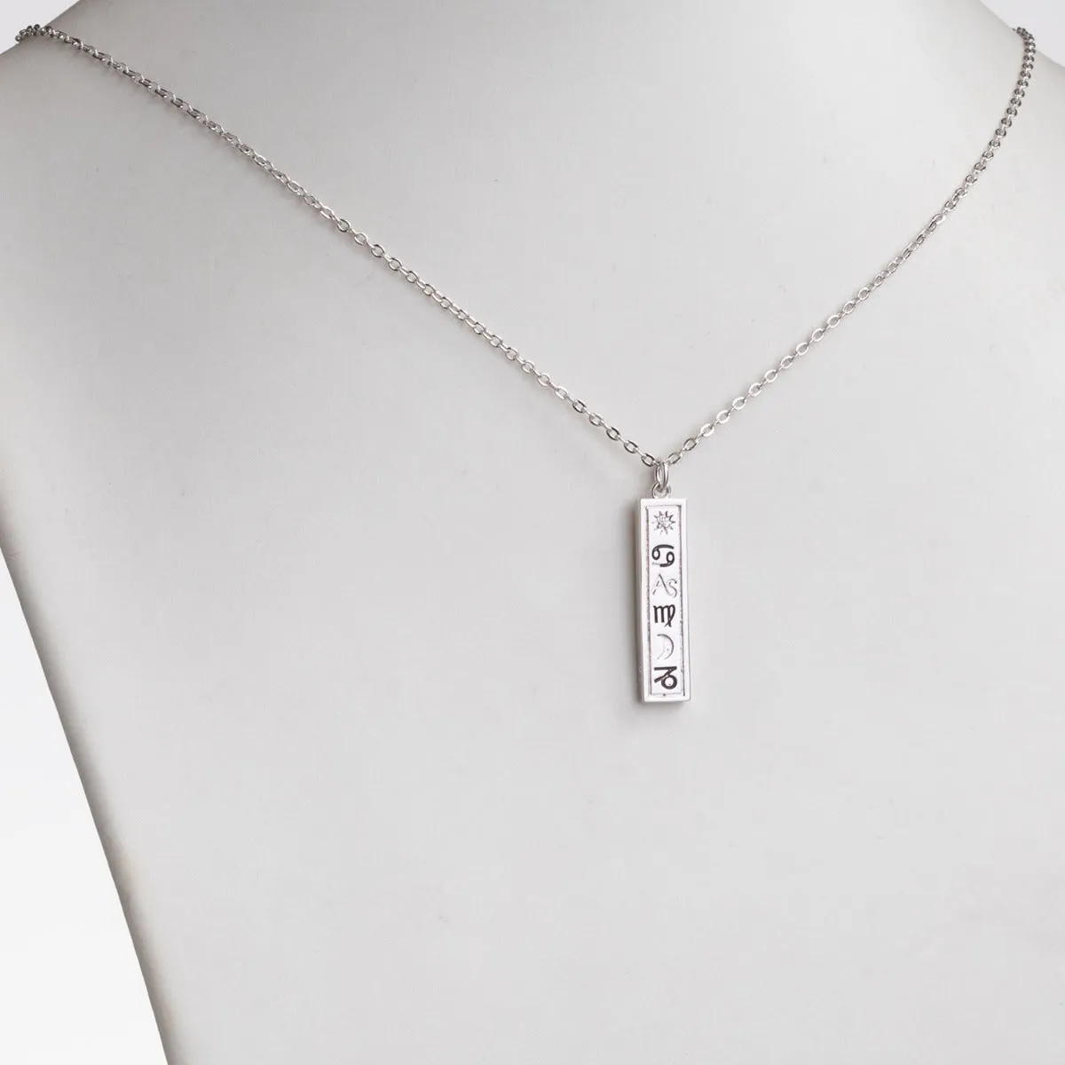 Silver Plated Zodiac Bar Pendant sold by Limoges Jewelry product image thumbnail 3