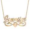 14K Gold Plated Diamond Cut Script Name Necklace with Heart Swirl sold by Limoges Jewelry