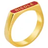 14K Gold Plated Enamel Name Rectangle Ring sold by Limoges Jewelry
