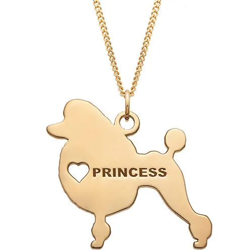 14K Gold Plated Poodle Silhouette Necklace sold by Limoges Jewelry