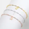 Sterling Silver Script Initial Charm Paperclip Chain Bracelet sold by Limoges Jewelry