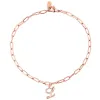 Sterling Silver Script Initial Charm Paperclip Chain Bracelet sold by Limoges Jewelry