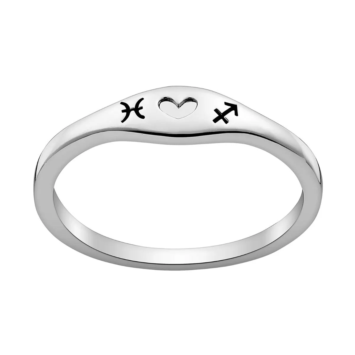 Silver Plated Zodiac Couple Stack Ring sold by Limoges Jewelry product image thumbnail 2