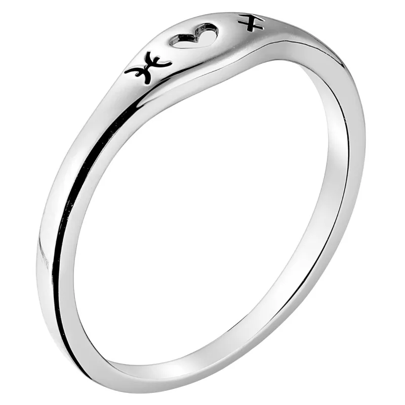Silver Plated Zodiac Couple Stack Ring sold by Limoges Jewelry