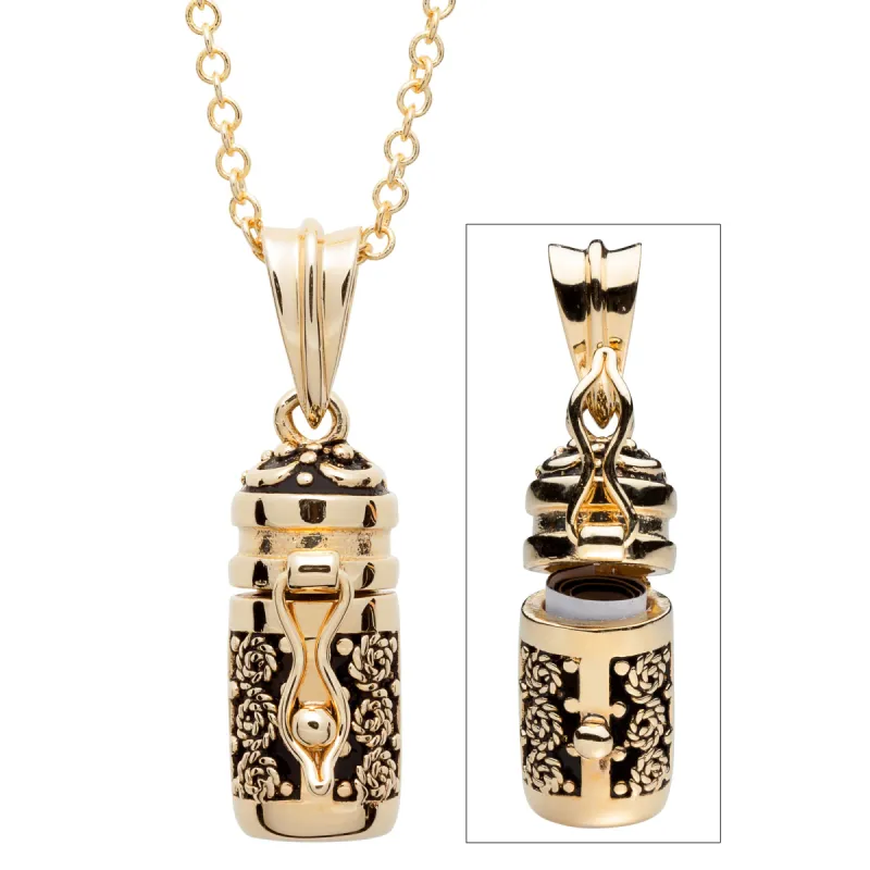 14K Gold Plated Prayer Keeper Antiqued Capsule Pendant sold by Limoges Jewelry