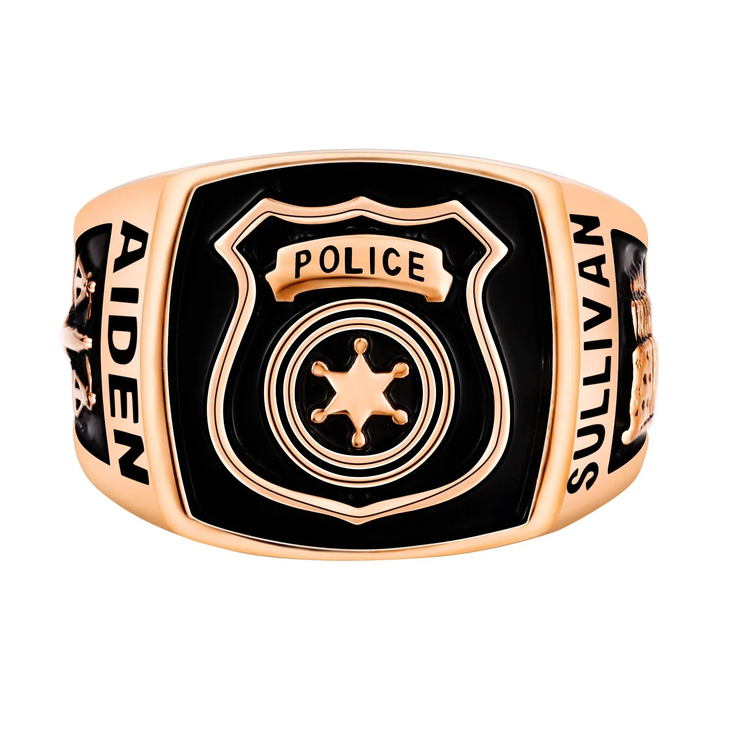 Men's Rose Gold over Sterling Police First Responder Ring sold by Limoges Jewelry product image thumbnail 2
