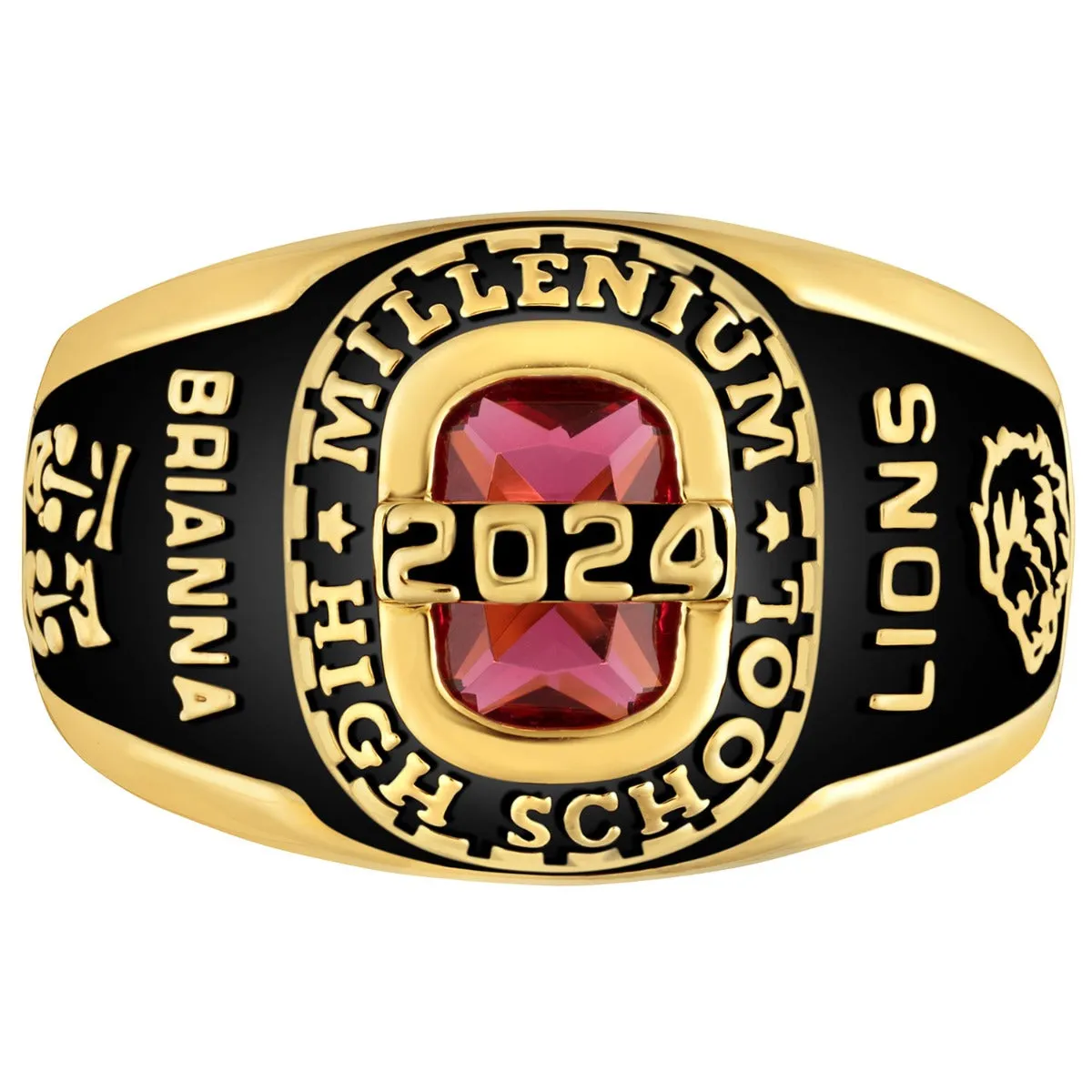 Ladies Yellow CELEBRIUM Personalized-Top Traditional Class Ring sold by Limoges Jewelry product image thumbnail 2