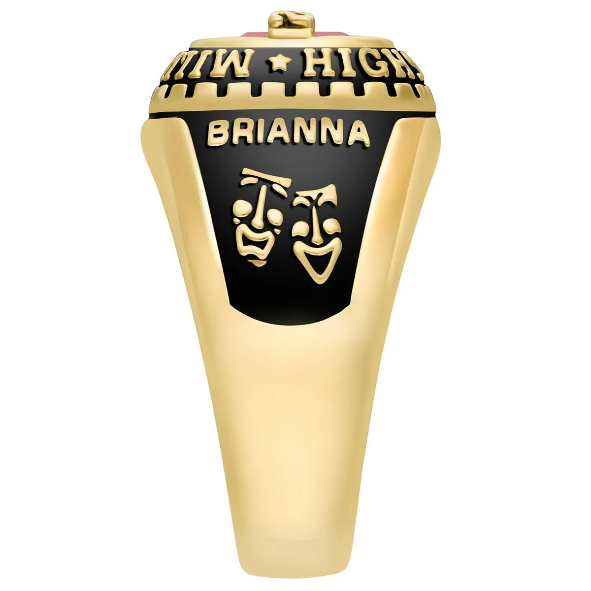 Ladies Yellow CELEBRIUM Personalized-Top Traditional Class Ring sold by Limoges Jewelry product image thumbnail 3