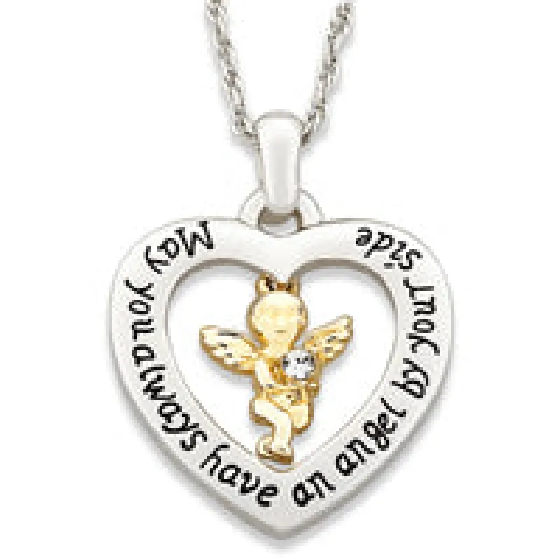 Guardian Angel Heart Necklace sold by Limoges Jewelry