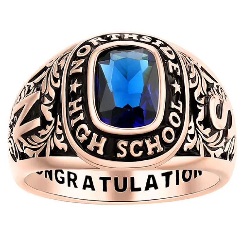 Women's  14K Rose Gold Plated CELEBRIUM Large Traditional Class Ring sold by Limoges Jewelry