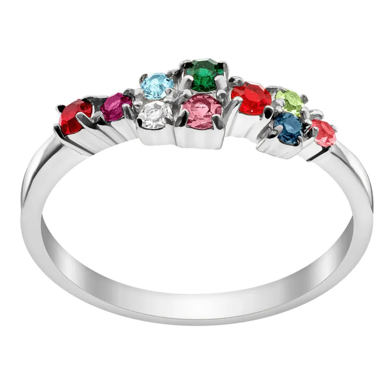 Sterling Silver Mother's and Family Birthstone Ring sold by Limoges Jewelry