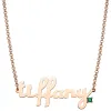 Personalized Lowercase Script Name with Birthstone Accent Necklace sold by Limoges Jewelry