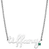 Personalized Lowercase Script Name with Birthstone Accent Necklace sold by Limoges Jewelry