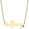 Personalized Lowercase Script Name with Birthstone Accent Necklace sold by Limoges Jewelry