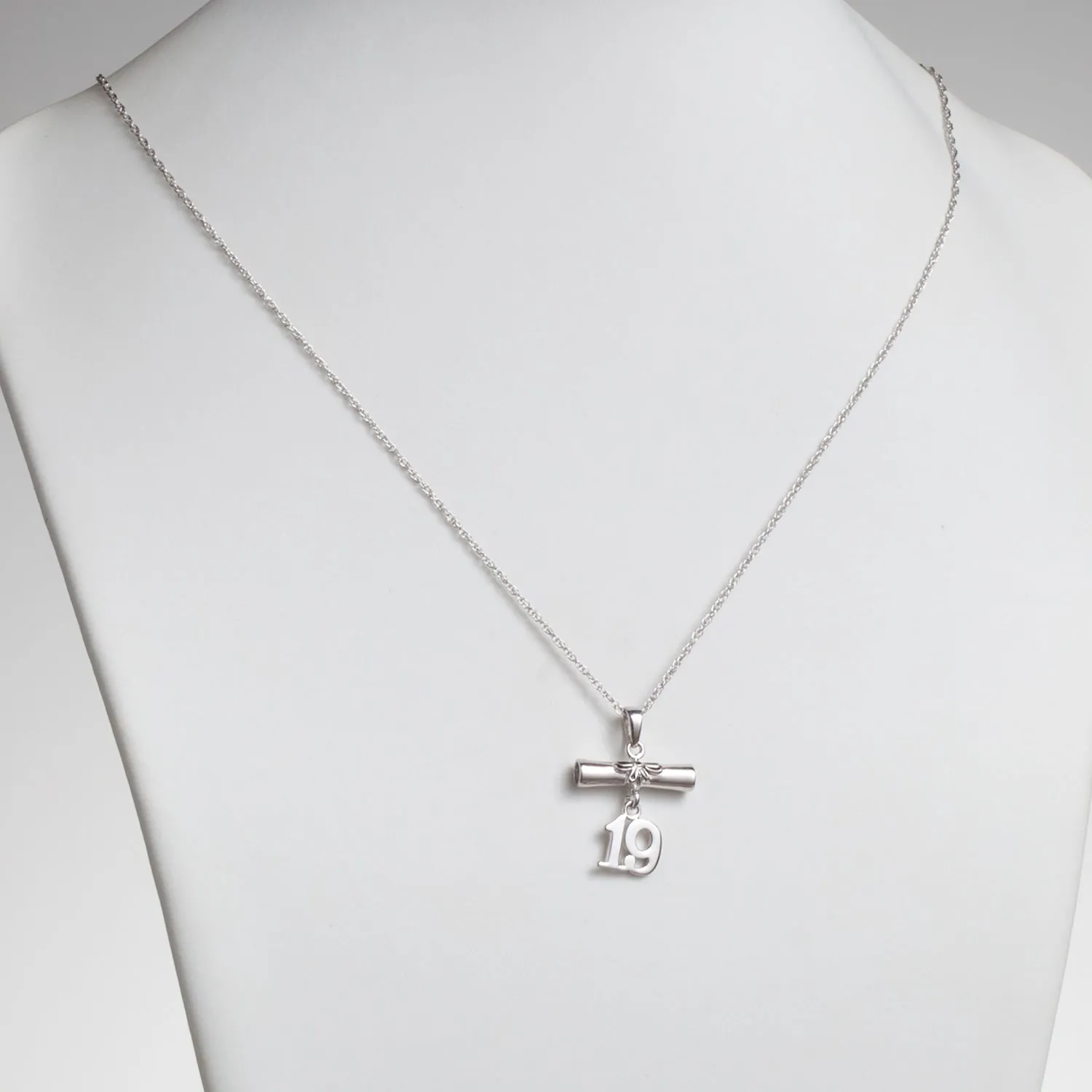 Sterling Silver Diploma '19 Grad Pendant sold by Limoges Jewelry product image thumbnail 3