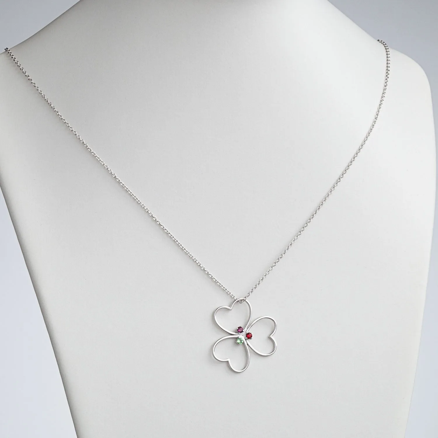 Sterling Silver Family Heart Birthstone Pendant sold by Limoges Jewelry product image thumbnail 2